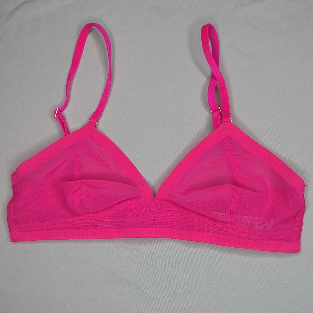 Sexy Lingerie Hot Pink Magenta Sheet Bralette Bra (XS) Victoria's Secret